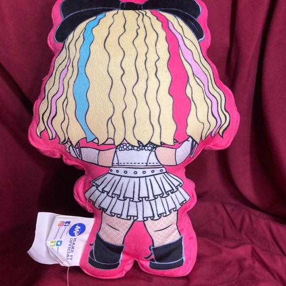 80’s BB pattern LOL Doll character plush pillow (approx. 13" x 9" x 2") - Picture 2 of 3